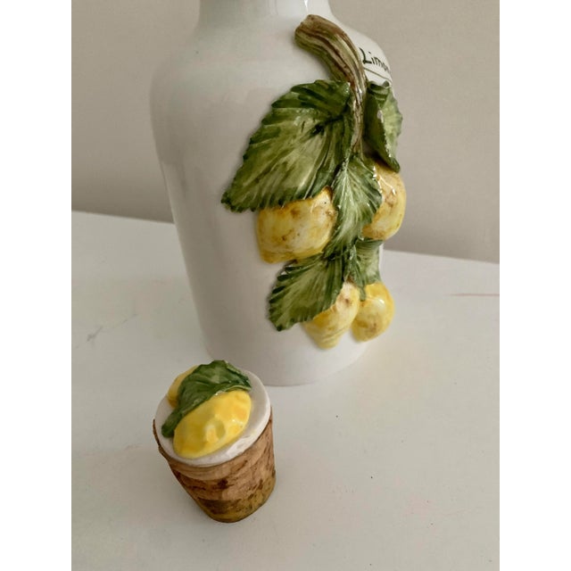 Mid-Century Modern Vintage Limoncello Ceramic Bottle Handmade Italy For Sale - Image 3 of 10