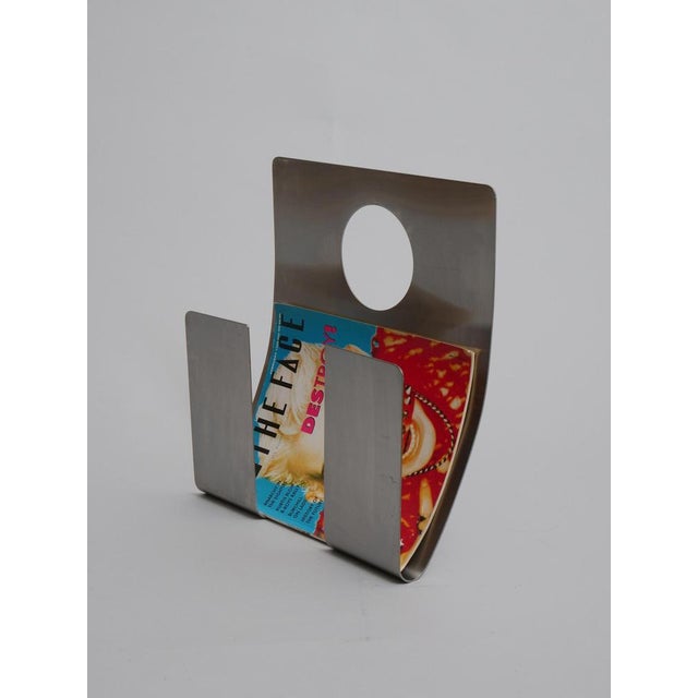 Stainless steel magazine holder by François Monnet for Kappa 1970s. This piece is attributed to the mentioned...