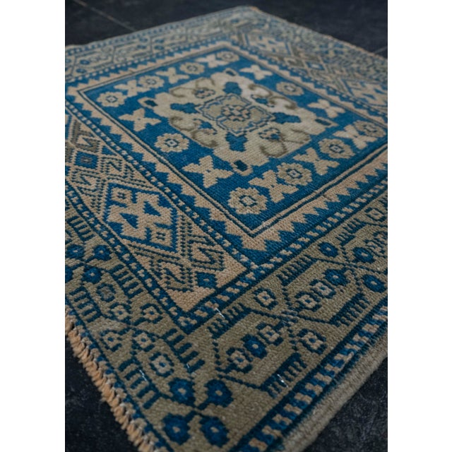 Turkish Mini Rug Oriental Hand Knotted Vintage Rug 2' x 1'10" #20636 For Sale In Houston - Image 6 of 8