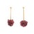 Raspberry Drop Earrings Pink Tourmaline Cluster Vintage 14k Yellow Gold 2" Drops For Sale - Image 4 of 4