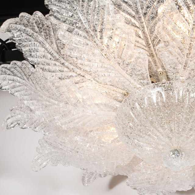 2020s Modernist Hand-Blown Mottled Murano Glass Acanthus Flush Mount For Sale - Image 5 of 18