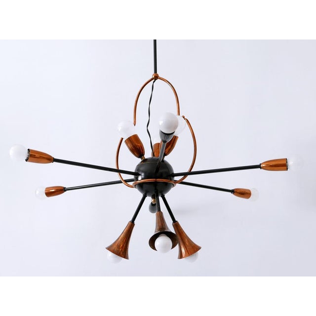 Exceptional Twelve-Flamed Sputnik Chandelier, Austria, 1950s For Sale - Image 13 of 18