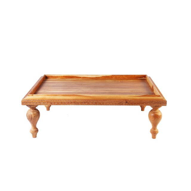 2010s Folk Art Bali Tray Coffee Table For Sale - Image 5 of 6