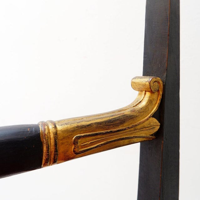 Empire Style Black and Gold Armchair, 1800s For Sale - Image 14 of 16