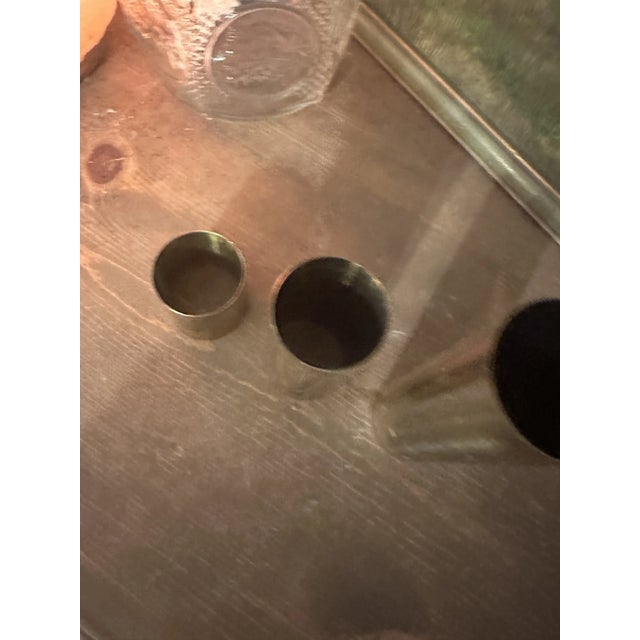 Brass Trio of Brass Cylinder Candleholders, 1970s For Sale - Image 8 of 9