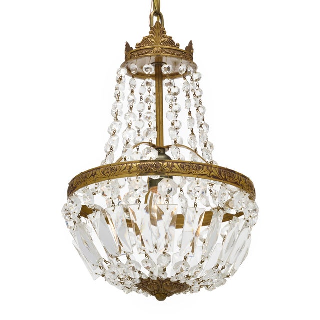 Traditional Empire Style Crystal French Chandelier For Sale - Image 3 of 9