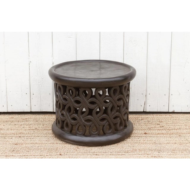 African African Floral Bamileke Stool For Sale - Image 3 of 10