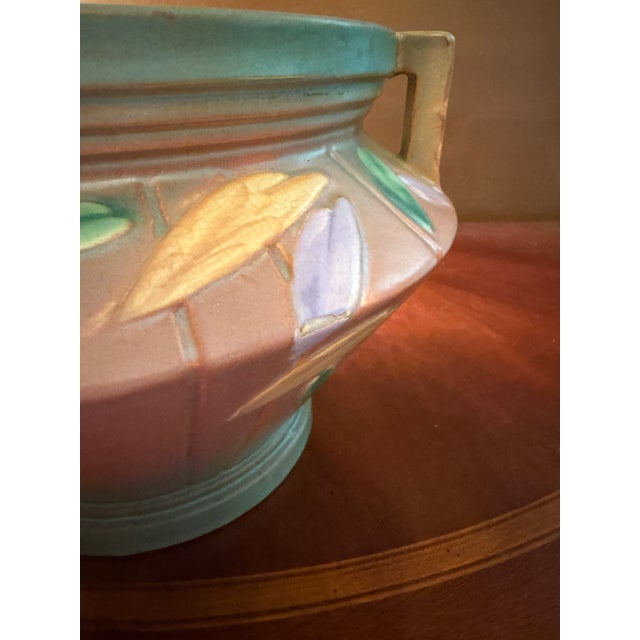 Brown Roseville Pottery Futura Jardiniere Planter 616-7 Art Deco Unmarked Ca. 1928 For Sale - Image 8 of 18
