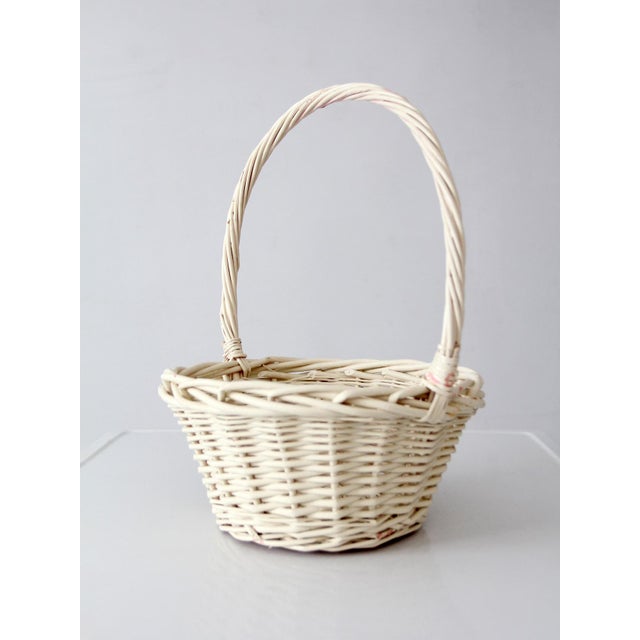 Vintage Painted Wicker Gathering Basket For Sale - Image 4 of 9