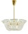 Large Vintage Curved Basket Pendant Light in Brass and Textured Glass by J. T. Kalmar for Kalmar, Vienna, 1950 For Sale