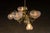 Victorian Vintage Brass Chandelier With Etched Glass Shades For Sale - Image 3 of 9