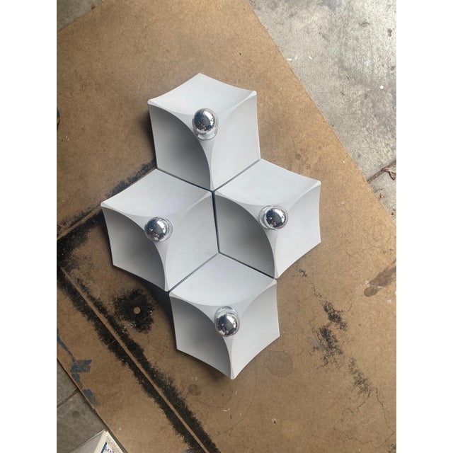 Plastic Set of 4 Vintage 1960's Modular Sconces by Hoffmeister For Sale - Image 7 of 9