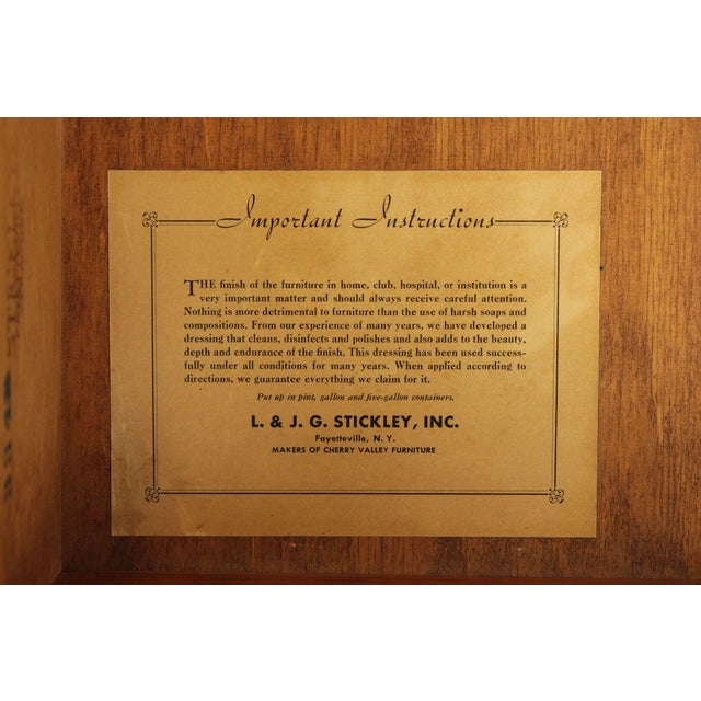 Stickley Vintage Traditional Solid Cherry Tall Chest For Sale - Image 11 of 12