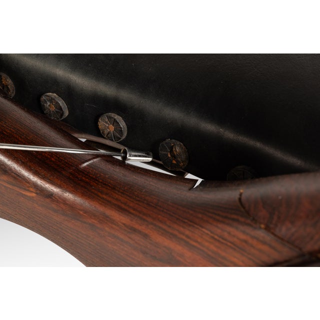Rare Restored Mid-Century Modern "Sloucher" Sling Chair in Rosewood & Leather Attributed to Don S. Shoemaker for Señal Furniture, C. 1960s For Sale - Image 13 of 18