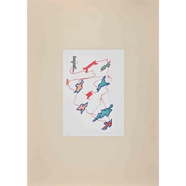 Modern Giulio Turcato, Abstract Composition, Lithograph, 1973 For Sale - Image 3 of 3
