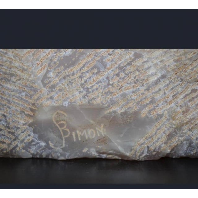 Bernard Simon 1960 Nude Pink Onyx Carved Statue For Sale In New York - Image 6 of 7