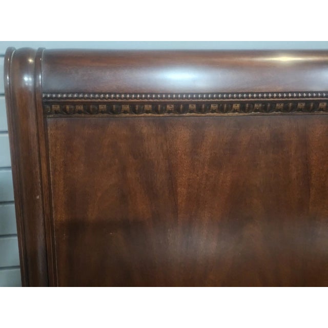 Wood Henkel Harris Mahogany King Size Sleigh Bed Frame Made in Winchester, Virginia For Sale - Image 7 of 11
