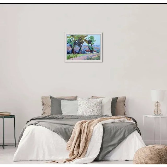 Green Modern Impressionist Landscape Oil Painting For Sale - Image 8 of 12