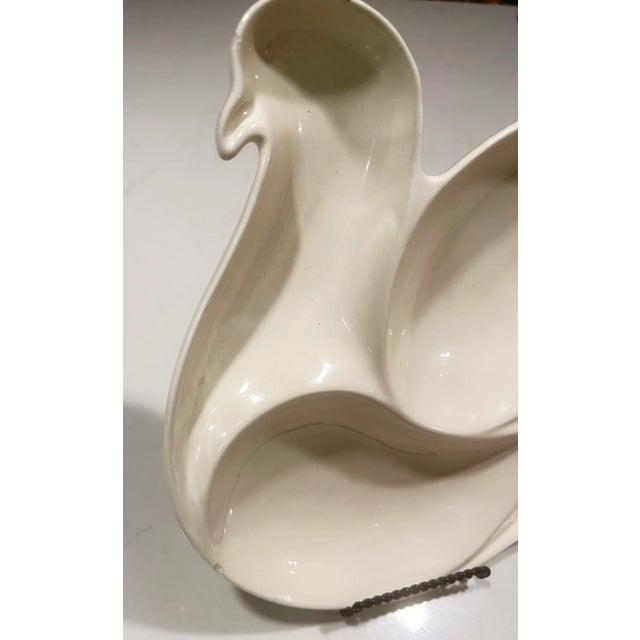 Vintage Holiday Pop Art Peace Dove White Ceramic Candy Dish Catchall For Sale - Image 4 of 9