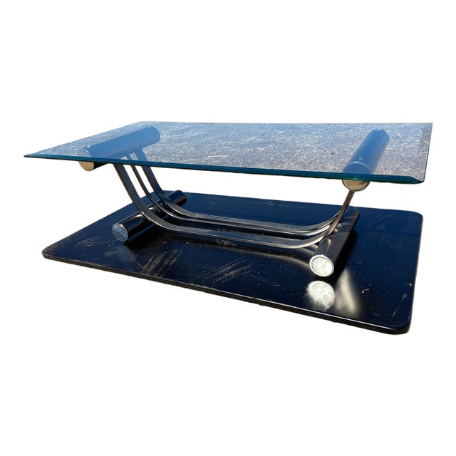 Vintage Art Deco Tubular Glass Coffee Table Romeo Rega Style For Sale