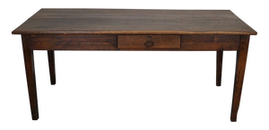 19th Century French Greyed Oak Rustic Farmhouse Dining Table