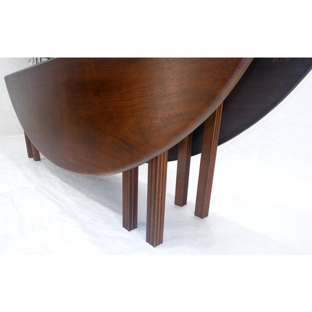 Mid 20th Century Solid Walnut Very Fine Large 8' Long Console 24" Drop Leaf Dining Console Table For Sale - Image 5 of 11