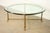 Mid-Century Modern LaBarge Hollywood Regency Brass and Glass Hooved Feet Cocktail Table | Circa 1960s For Sale - Image 3 of 12