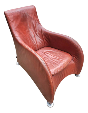 Brown Leather Lounge Chair by Gerard Van Den Berg for Montis, 1990s