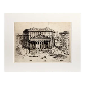 New York Courthouse, Anton Schutz Etching, Signed in Pencil