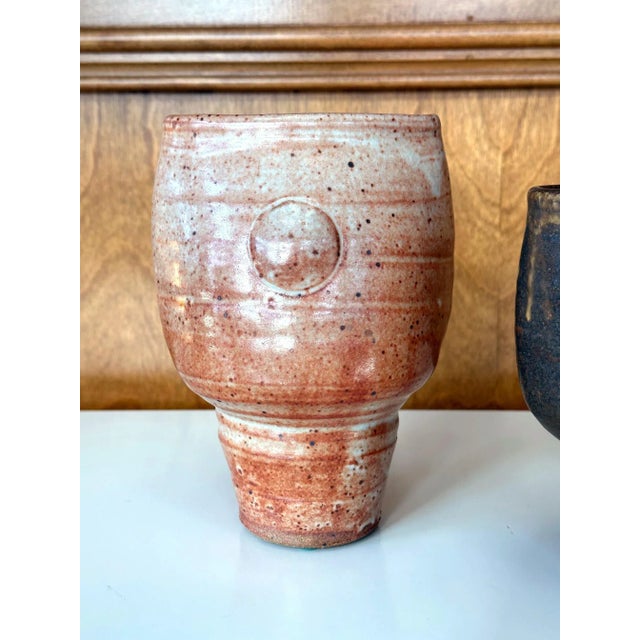 Modern Collection of Two Ceramic Glazed Vases by Warren Mackinzie - Set of 2 For Sale - Image 3 of 12