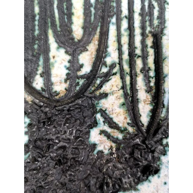 Expressive chamotte ceramic wall plaque by ceramicist M. Kiss, 1970s