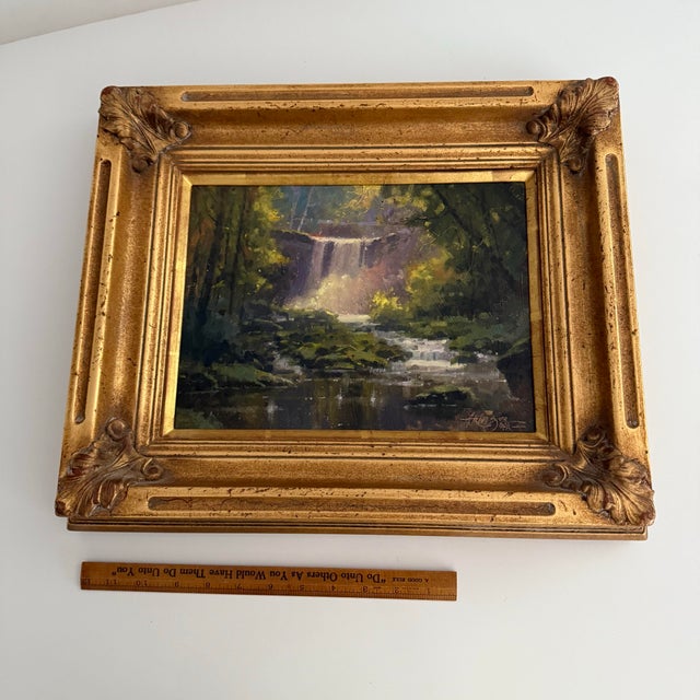 2009 Steve Atkinson Oil Painting of Lantermans Falls- Framed For Sale - Image 12 of 12