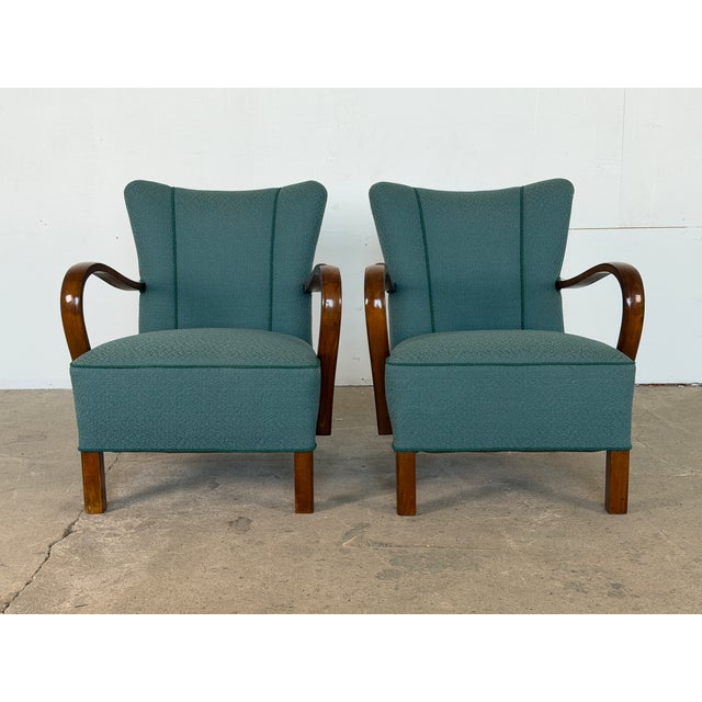 Scandinavian Modern Bentwood Lounge Chairs, 1940s, Set of 2 For Sale - Image 9 of 9