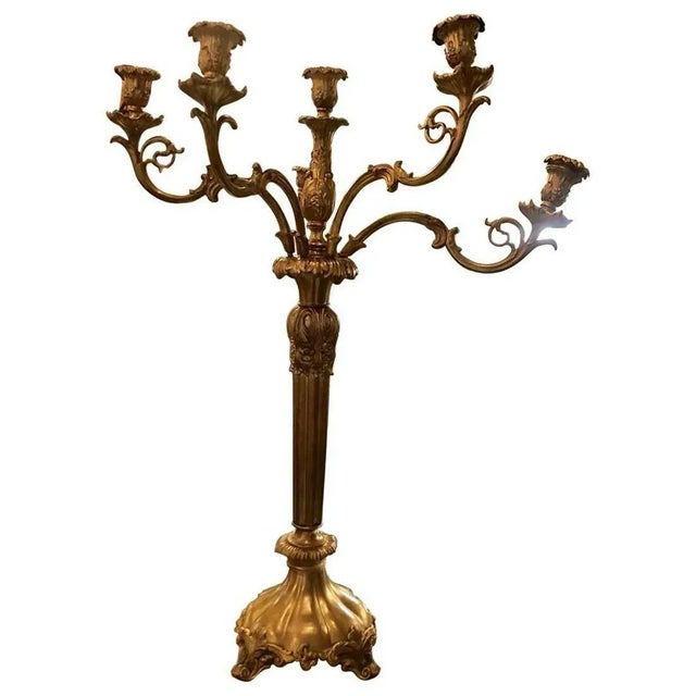 French French 7 Light Bronze Candelabras - a Pair For Sale - Image 3 of 7