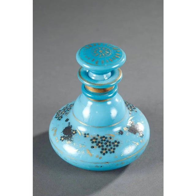 Charles X Blue Opaline Perfume Bottle For Sale - Image 5 of 6