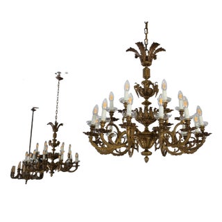 Brass 18-Light Castle Chandeliers, Set of 2 For Sale