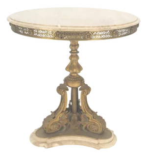 Marble & Bronze Base Fine Gueridon Side End Lamp Stand Mint