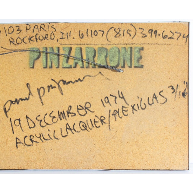 Gray 1974 Acrylic Lacquer on Plexiglass Painting by Paul Pinzaronne For Sale - Image 8 of 8