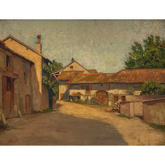 J. Mossaz, The Farm, Oil on Canvas For Sale - Image 9 of 9