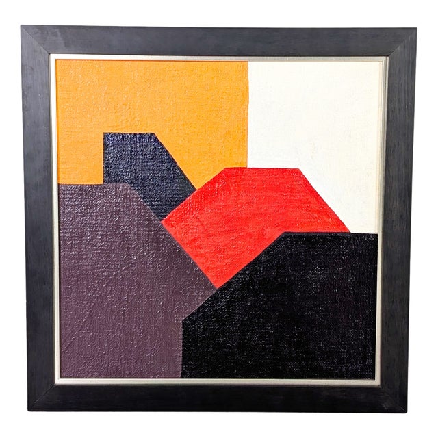 Charlotte Möck, Abstract Composition, Oil on Jute Canvas For Sale