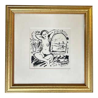 1970’s Matisse Style Abstract Female Nude Lithograph For Sale