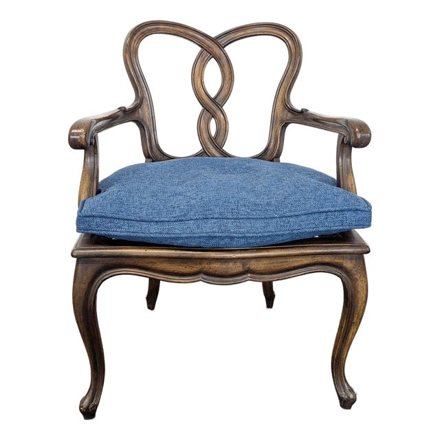 Vintage Wood Dining Chair With Cane Seat For Sale