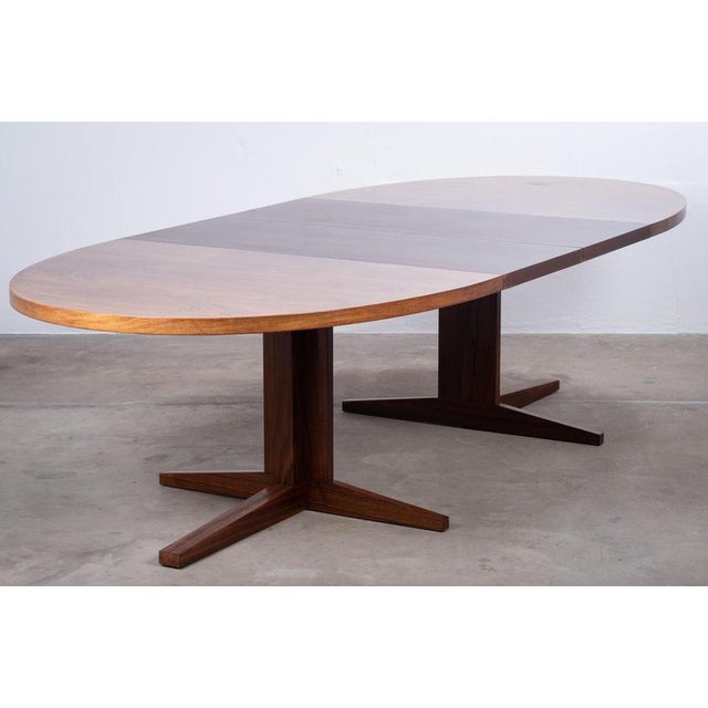Wood Oval Extendable Dining Table in Rosewood attributed to John Mortensen, Denmark, 1960s For Sale - Image 7 of 13