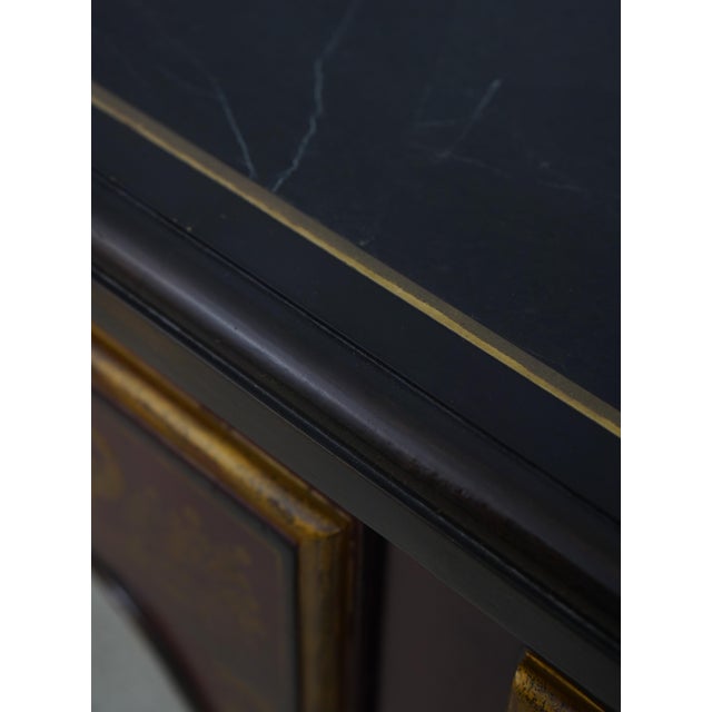Maitland Smith Chinoiserie Decorated Marble Top Low Boy Server For Sale - Image 10 of 18
