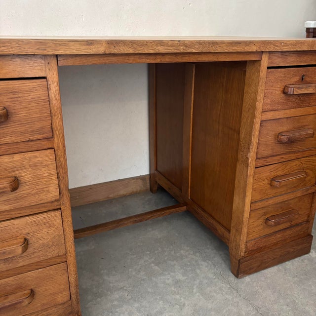 Vintage Wooden Brown Desk For Sale - Image 3 of 8