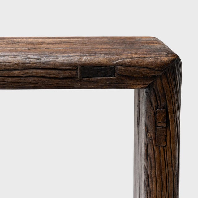 19th Century Chinese Reclaimed Elm Waterfall Table For Sale In Chicago - Image 6 of 6