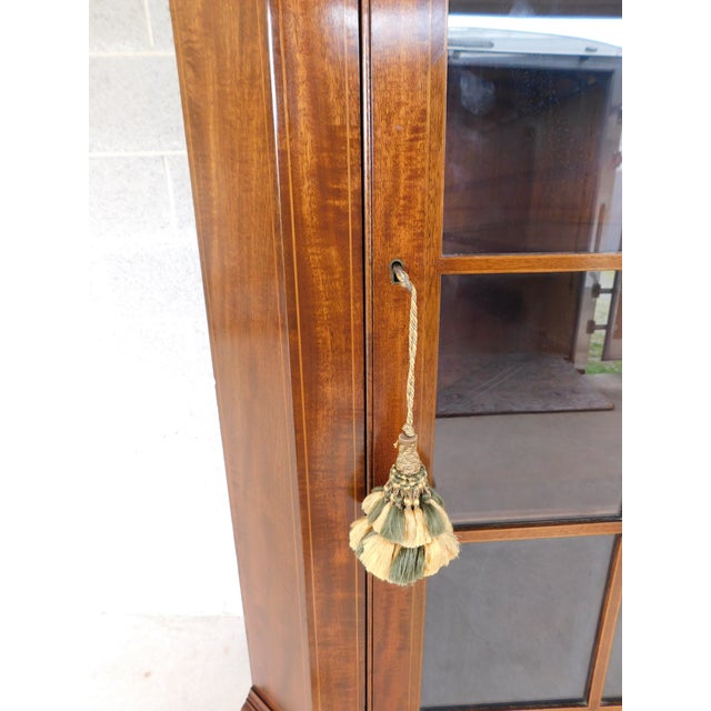 Mid 20th Century Potthast Federal Style Mahogany Inlay Corner Cabinet For Sale - Image 5 of 17