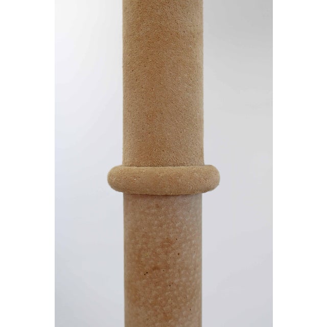 Floor Lamp in Leather, Parchment and Brass by Charlotte Waver, 1960s-1970s For Sale - Image 4 of 13