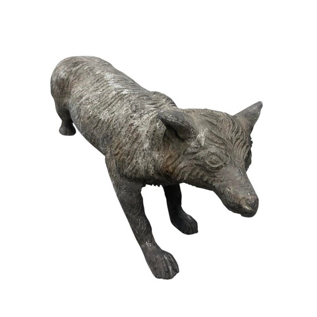 Vintage English Cast Lead Fox Garden Statuary For Sale In West Palm - Image 6 of 10