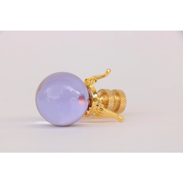 Victorian Crystal Ball Lamp Finial - Lilac For Sale - Image 3 of 5
